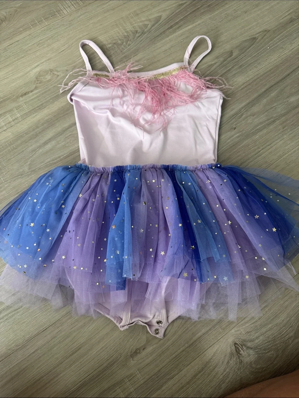 Petite Hailey Kids Pink and Purple Star Tulle Tutu Costume Leotard